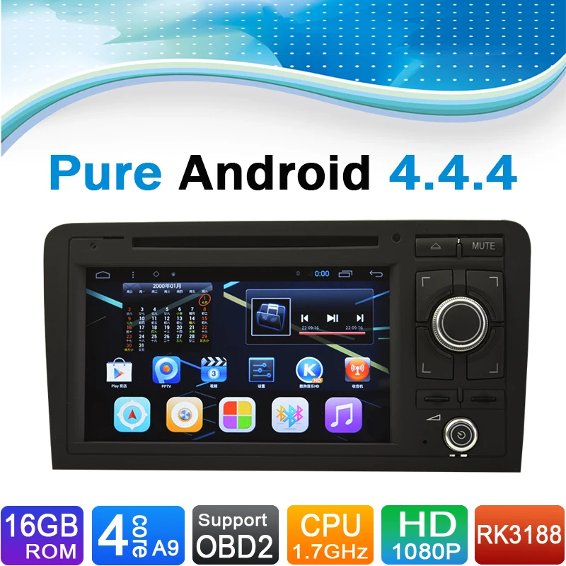 Автомобильный gps навигация dvd плеер для Audi A3(2003 2012) четырехъядерный процессор 16 Гб