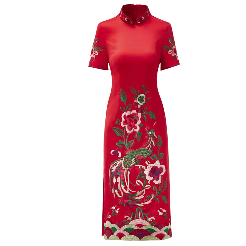 Top Quality New 2019 Summer Dress Party Vintage Women Lux Embroidery Short Sleeve Bodycon Sheath Dress Wine Red Yellow Color
Top Quality New 2019 Summer Dress Party Vintage Women Lux Embroidery Short Sleeve Bodycon Sheath Dress Wine Red Yellow Color