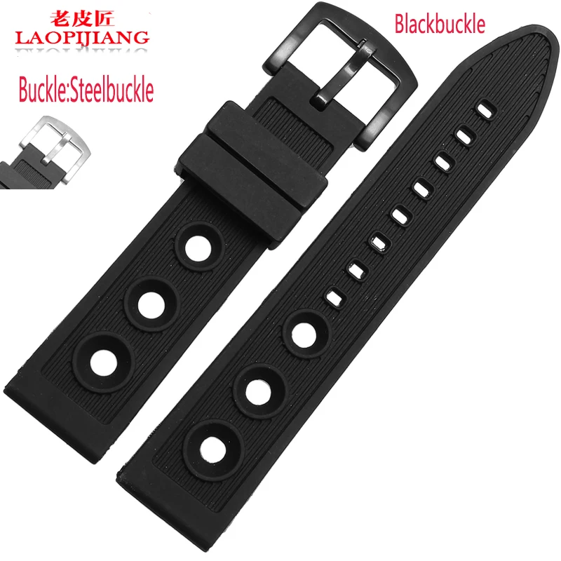 Laopijiang Duty quality 22mm 24mm black for men waterproof silicone rubber watchband waterproof strap
Laopijiang Duty quality 22mm 24mm black for men waterproof silicone rubber watchband waterproof strap