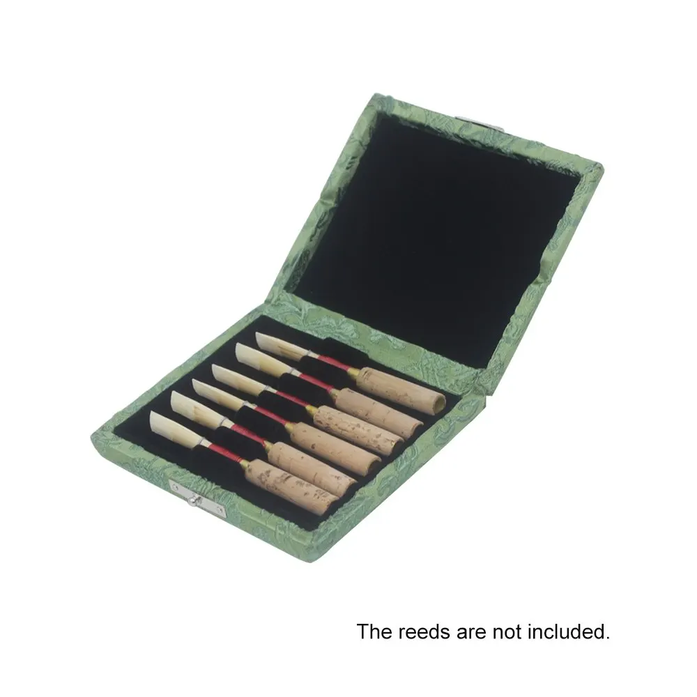 Деревянный Oboe Reed Чехол держатель коробка покрыта красивой тканью для 6 шт