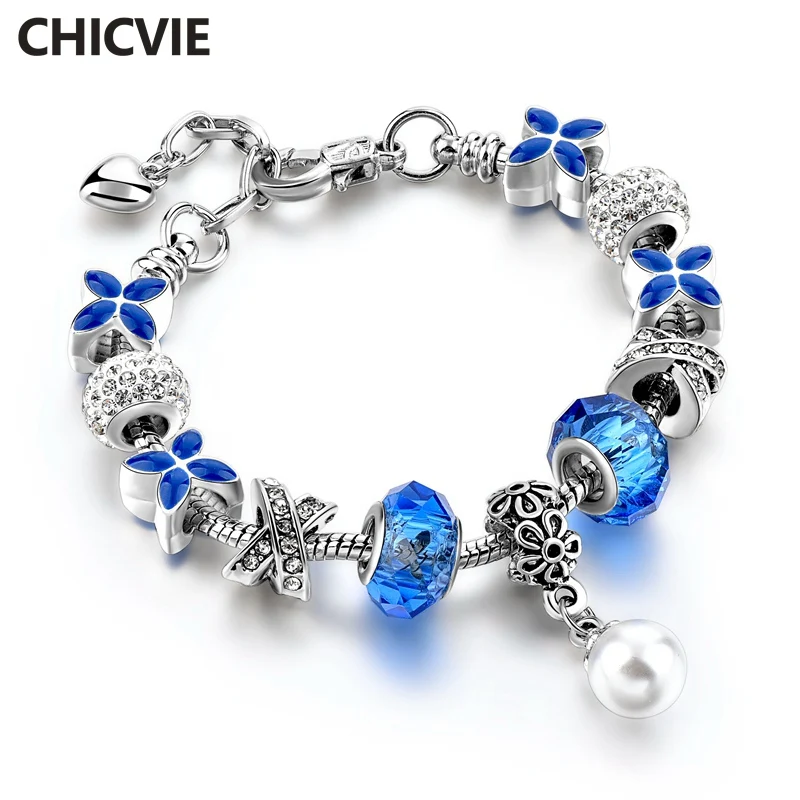 CHICVIE Blue Clover & White Pearl Custom Bracelets & Bangles Charms For Jewelry Making Bracelet For Women DIY Bracelet SBR170060
CHICVIE Blue Clover & White Pearl Custom Bracelets & Bangles Charms For Jewelry Making Bracelet For Women DIY Bracelet SBR170060