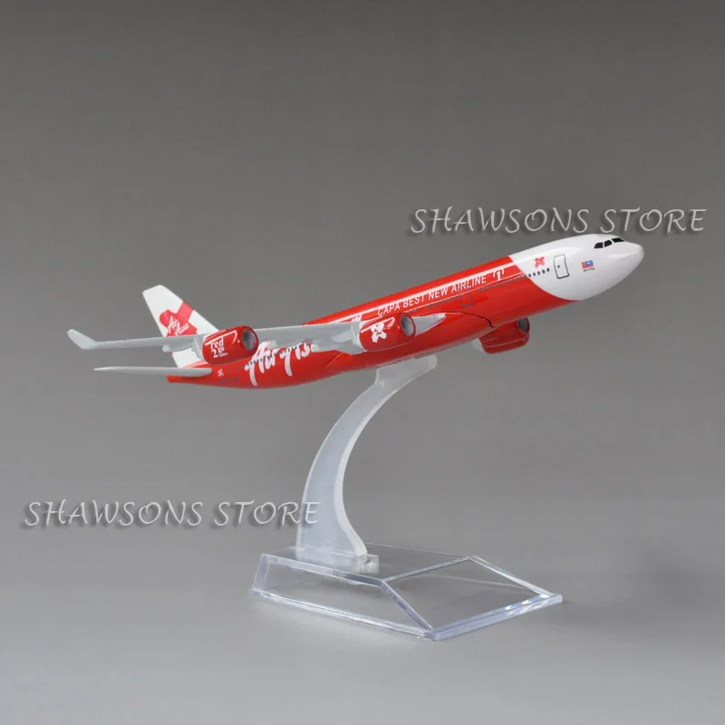 Diecast металлические 1:400 самолет модель игрушки Аэробус A340 300 Air Asia авиалайнер 15 5 см