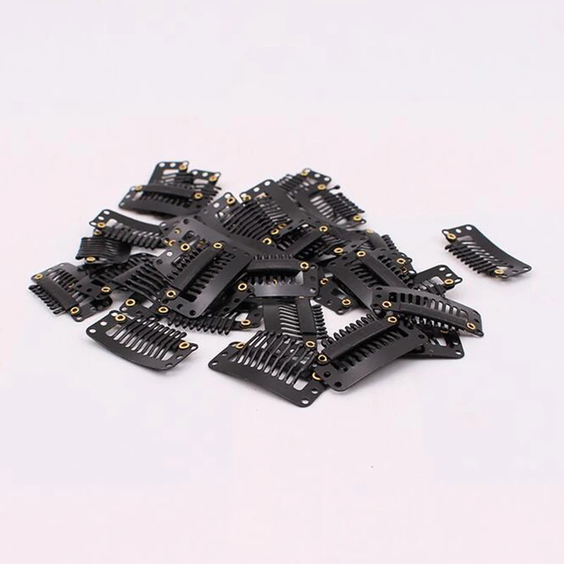 50pcs Black hair snap clips for extensions U Shape weave toupee wig 9 teeth clips styling tools
50pcs Black hair snap clips for extensions U Shape weave toupee wig 9 teeth clips styling tools