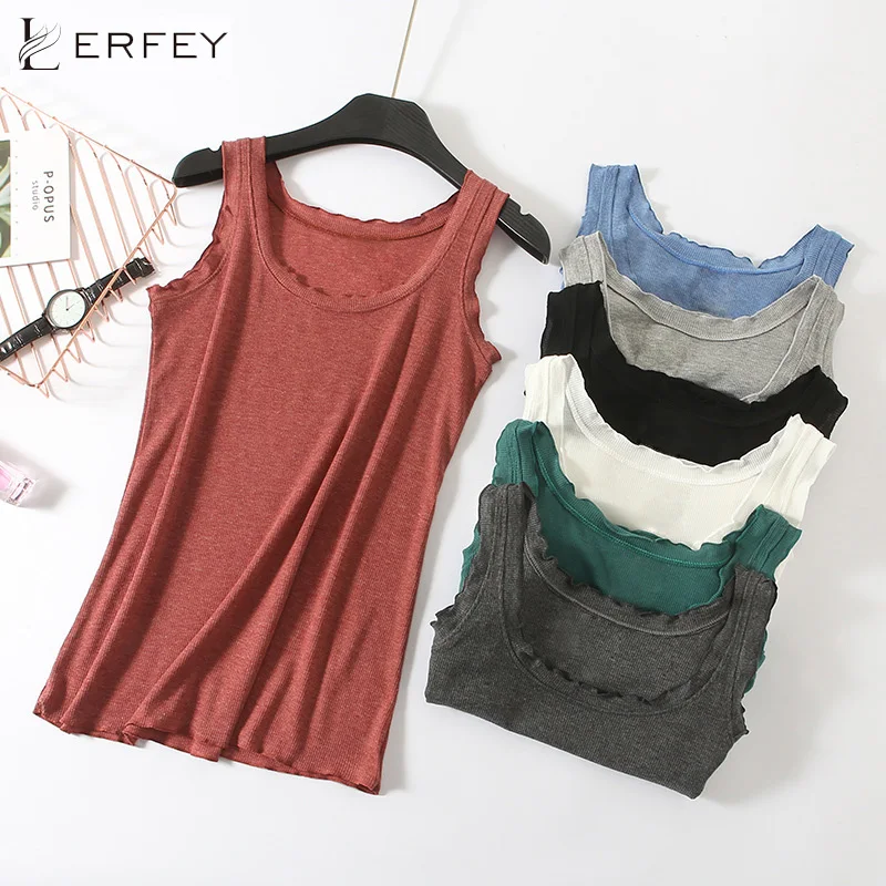LERFEY Tank Women Camisoles Cotton Top Ruffles Vest O Neck Bustier Loose Slim Summer Sleeveless Sexy Black White Camis Tops
LERFEY Tank Women Camisoles Cotton Top Ruffles Vest O Neck Bustier Loose Slim Summer Sleeveless Sexy Black White Camis Tops