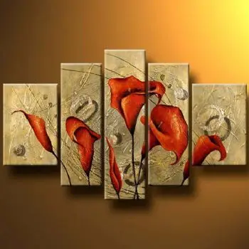 5 piece Hand Painted Oil Painting Callas In The Whirl-Modern Flower Canvas Art Wall Decor-Floral Wall Pictures for Living Rooms
5 piece Hand Painted Oil Painting Callas In The Whirl-Modern Flower Canvas Art Wall Decor-Floral Wall Pictures for Living Rooms