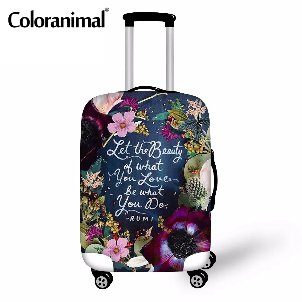 

Чехол для багажа Coloranimal, дорожный Эластичный Защитный чехол на молнии с 3D цветочным принтом для чемодана 18-30 дюймов, аксессуар на колесиках