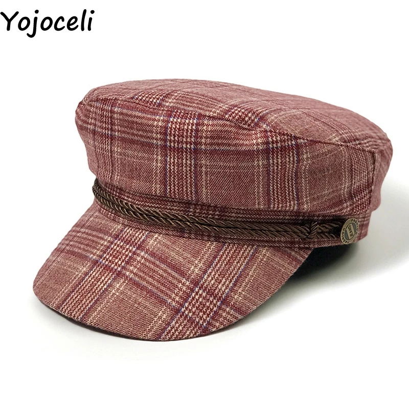 Yojoceli Autumn warm plaid hat cap women Cute sexy elegant cool casual hat female
Yojoceli Autumn warm plaid hat cap women Cute sexy elegant cool casual hat female