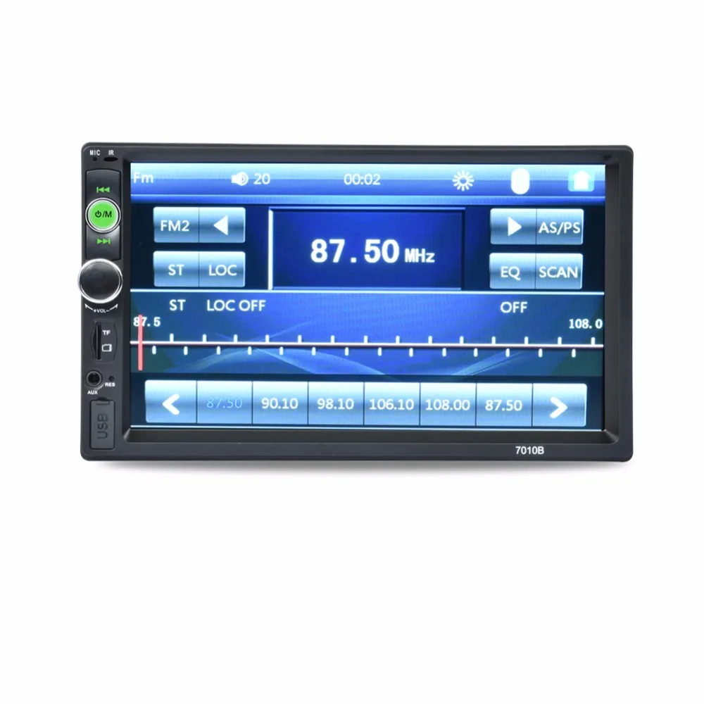 7010B 7" 2DIN 12V Bluetooth car MP5 Player universal Touch screen Colorful button light FM Radio 4*50W
7010B 7" 2DIN 12V Bluetooth car MP5 Player universal Touch screen Colorful button light FM Radio 4*50W