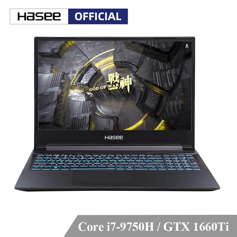 Ноутбук Hasee Z7 CT7NA для игр (Intel core I7 9750H + GTX1660Ti 6G/8G RAM/512G SSD/15 6 "IPS/клавиатура с