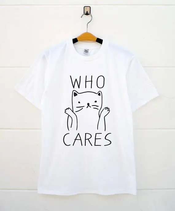 Who Cares Cat Meow T shirt Cat funny Sarcastic t shirt short sleeve casual top Unisex tee high quality tumblr white t shirt
Who Cares Cat Meow T shirt Cat funny Sarcastic t shirt short sleeve casual top Unisex tee high quality tumblr white t shirt