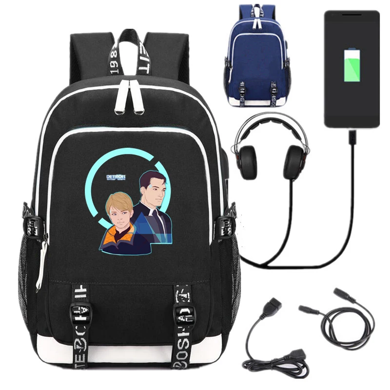 New Anime Detroit: Become Human USB Backpack School Bookbag Knapsack Laptop Travel Shoulder Bag Cartoon Game Bags
New Anime Detroit: Become Human USB Backpack School Bookbag Knapsack Laptop Travel Shoulder Bag Cartoon Game Bags