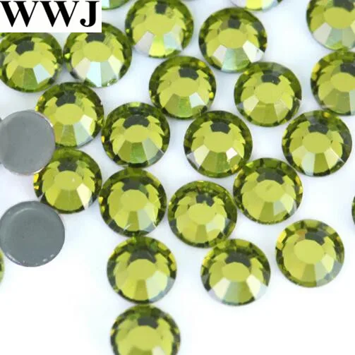 AAAAA высокое качество Супер Bling SS4 ~ SS30 Olivine цвет горячей фиксации каменные бусины с