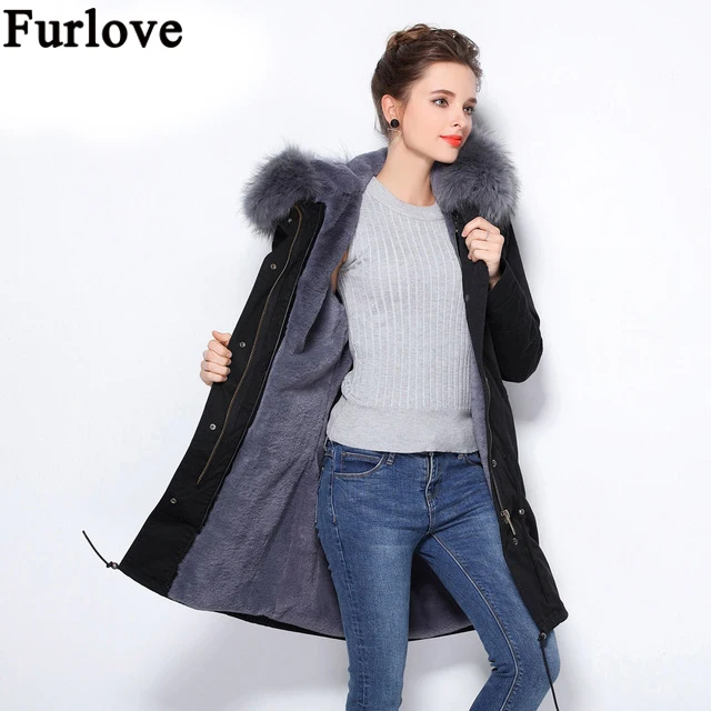 Furlove 2017 новое модное женское роскошное большое пальто с капюшоном и воротником из