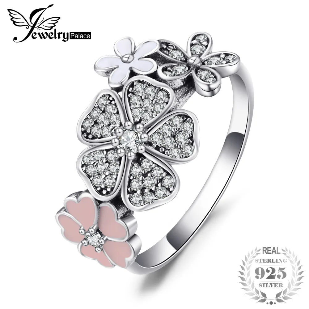 Jewelrypalace стерлингового серебра 925 блеск ромашки кубического циркония кольцо