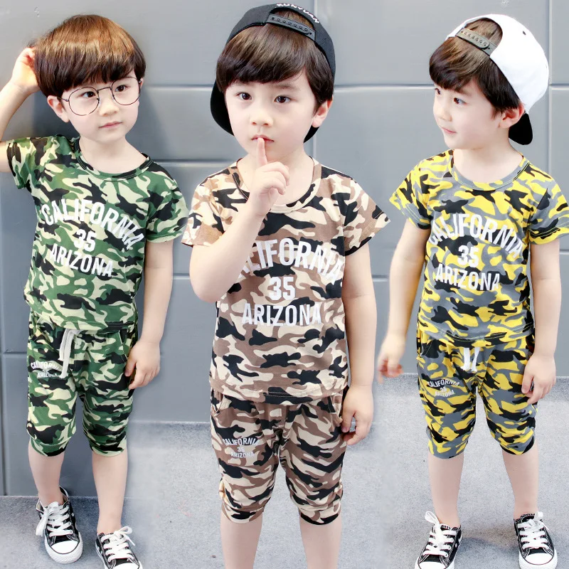 2018 new baby boy summer clothing set short sleeved T shirts+pants boys kids Casual Camo Suit
2018 new baby boy summer clothing set short sleeved T shirts+pants boys kids Casual Camo Suit