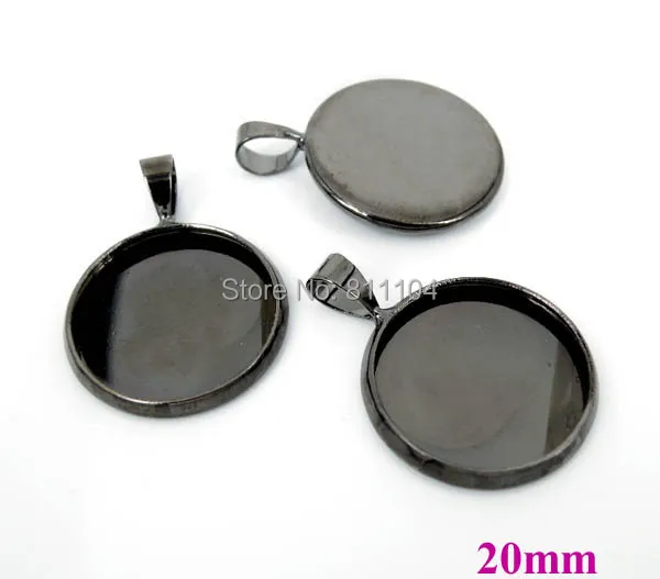 20mm New Gunmetal Black Plated Blank Bases Circle Round Bezel w/ a bail Cabochon Settings Pendant Blank Findings Bulk Wholesale
20mm New Gunmetal Black Plated Blank Bases Circle Round Bezel w/ a bail Cabochon Settings Pendant Blank Findings Bulk Wholesale
