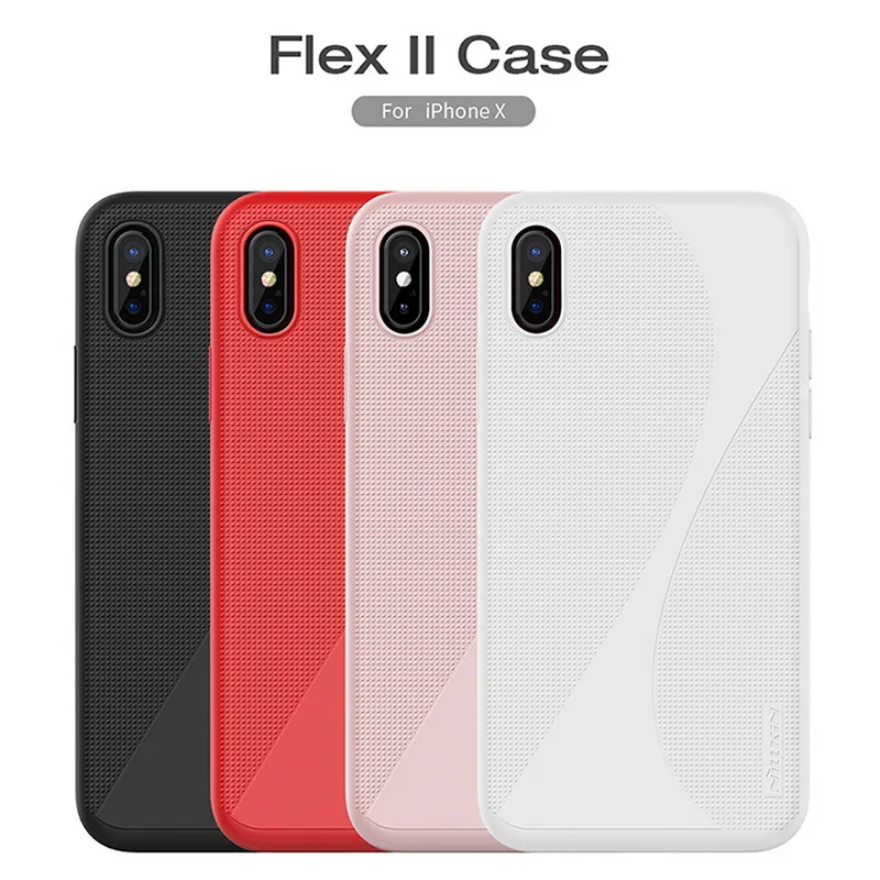 Гибкие Чехлы для Apple Iphone x чехол Nillkin из жидкого силикона мягкий ТПУ + жесткий