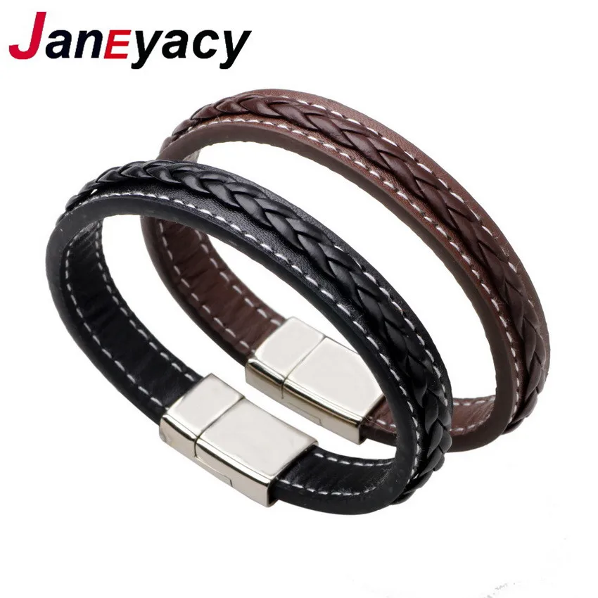 HOT Top Quality Genuine Leather Bracelet Men Stainless Steel Leather Braid Bracelet With Magnetic Buckle Clasp Man with bracelet
HOT Top Quality Genuine Leather Bracelet Men Stainless Steel Leather Braid Bracelet With Magnetic Buckle Clasp Man with bracelet