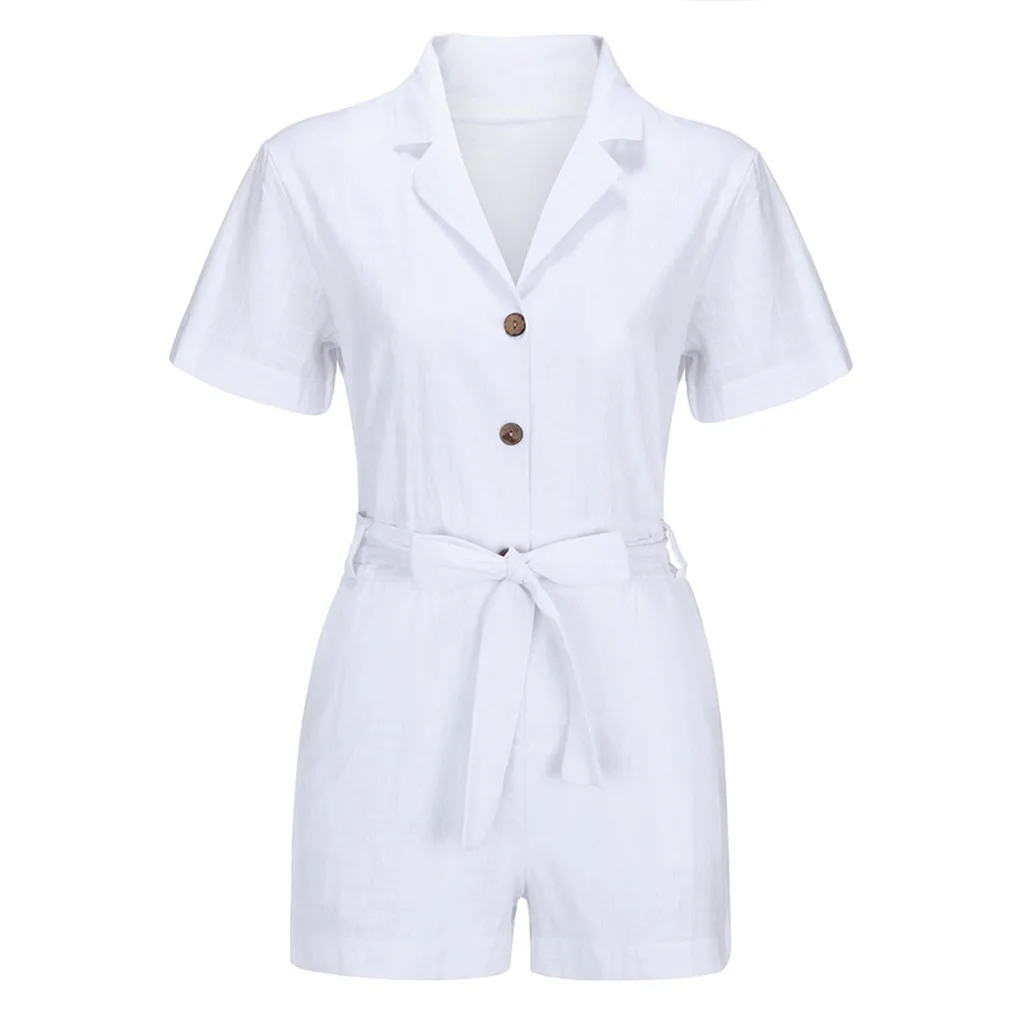 Women Romper 2019 New Fashion With Belt Loose Plain Dyed Women White Jumpsuit Ladies Elegant Casual Romer Womens Casual Jumpsuit
Women Romper 2019 New Fashion With Belt Loose Plain Dyed Women White Jumpsuit Ladies Elegant Casual Romer Womens Casual Jumpsuit