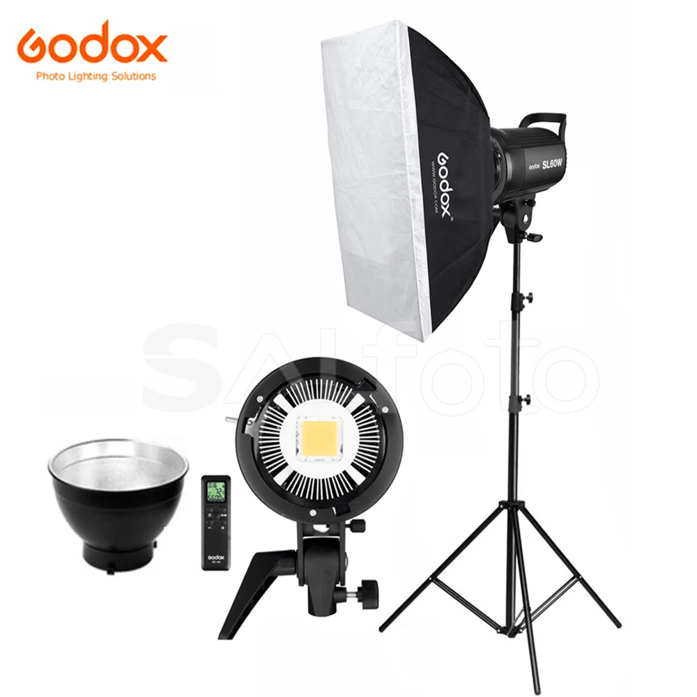 

Godox SL-60W 60W LED Video Daylight Light 60*90cm Softbox 2.8m Tripod Stand Kit 5600K SL60W Studio Photo Continuous Lighting