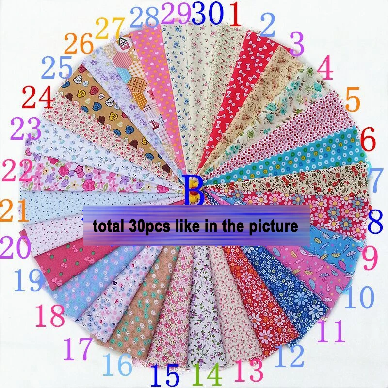 30 colors/lot DIY fabrics100% pure Cotton Fabric Fabrics For Patchwork DIY patchwork Cloth Dresspure cotton series 20*30cm
30 colors/lot DIY fabrics100% pure Cotton Fabric Fabrics For Patchwork DIY patchwork Cloth Dresspure cotton series 20*30cm