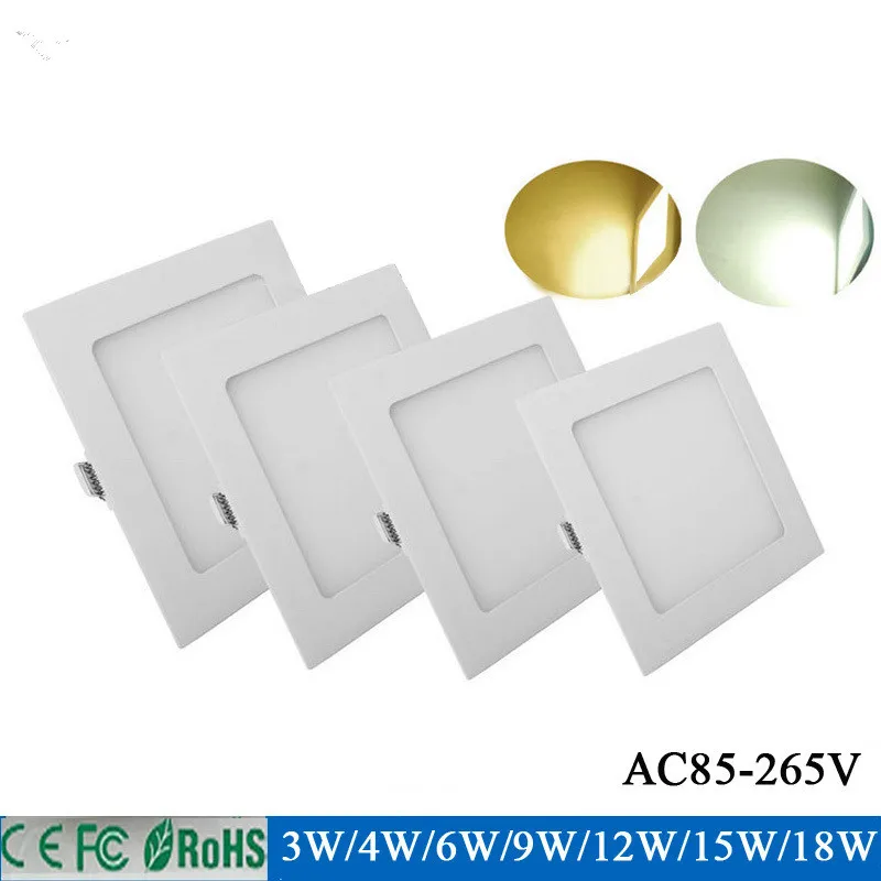 ultra thin Square 3W 4W 6W 9W 12W 15W 18W Dimmable Led Slim Panel Lights Recessed Downlights AC 110-240V + Drivers
ultra thin Square 3W 4W 6W 9W 12W 15W 18W Dimmable Led Slim Panel Lights Recessed Downlights AC 110-240V + Drivers