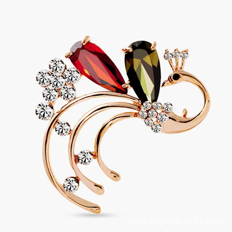 Pins Fine Jewelry Brooches Crystal Peacock Brooch Multi Animal Women Wedding Party Accessories Bridal Broach | Украшения и