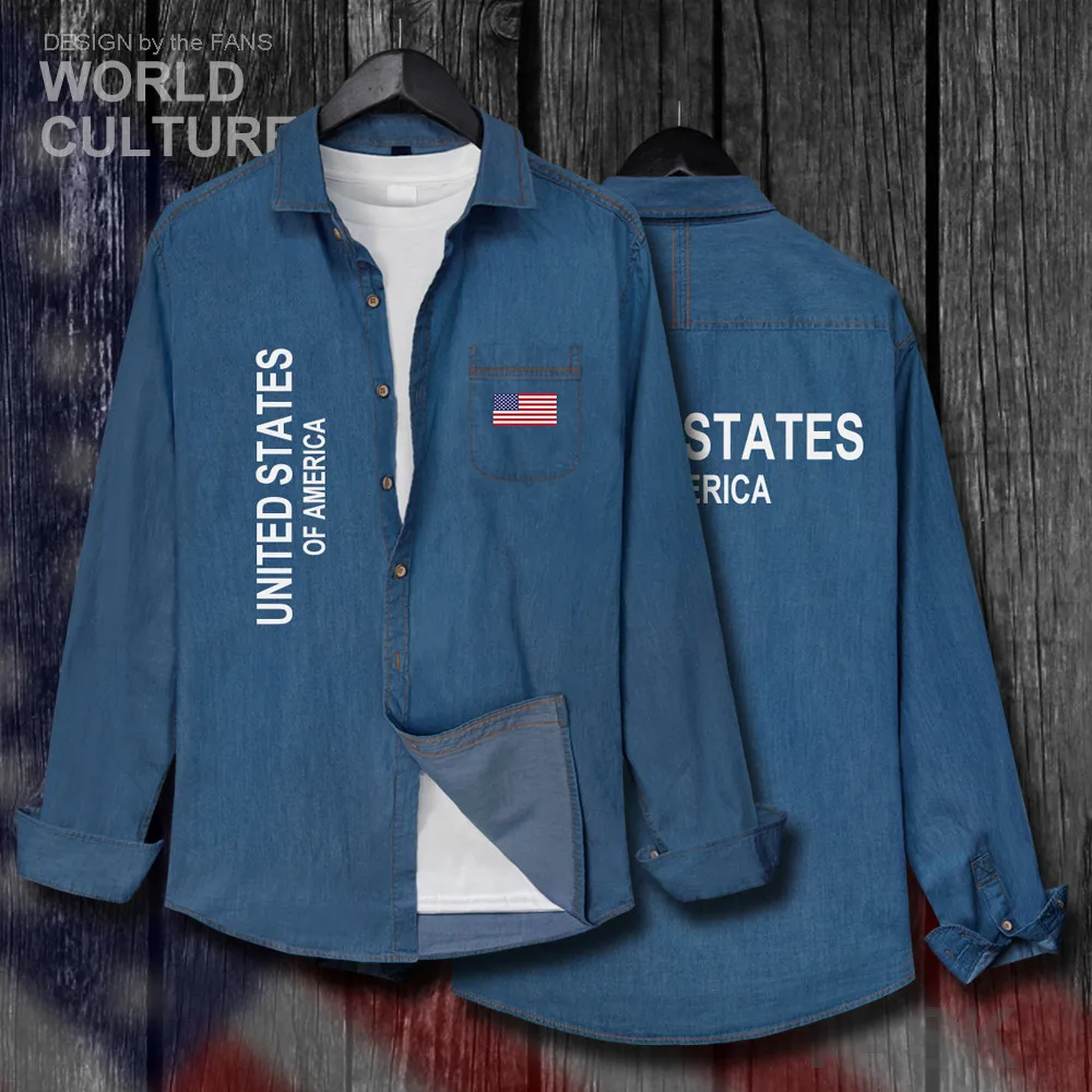 United States of America USA US Men Flags Clothes Autumn Cotton Long Sleeve Cowboy Casual Coat tops Turn-down Collar Jeans Shirt
United States of America USA US Men Flags Clothes Autumn Cotton Long Sleeve Cowboy Casual Coat tops Turn-down Collar Jeans Shirt