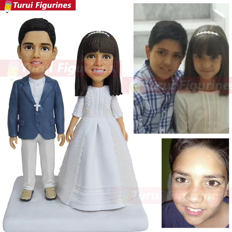 Brother and sister custom bobblehead car-mounted dummy decoration hand-made polymer clay dolls by Turui Figurines
Brother and sister custom bobblehead car-mounted dummy decoration hand-made polymer clay dolls by Turui Figurines