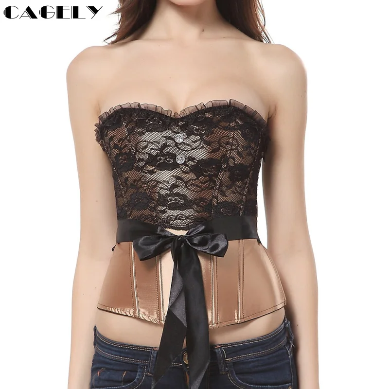 Gold Floral Lace Overlay Satin Corset Ribbon Belt Overbust Boned Corselet Top Lace Up Bustier Zip Closure Bodyshaper Outerwear
Gold Floral Lace Overlay Satin Corset Ribbon Belt Overbust Boned Corselet Top Lace Up Bustier Zip Closure Bodyshaper Outerwear