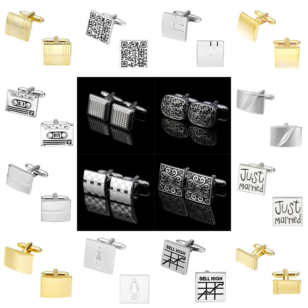 Memolissa Classic Square Cufflinks 18 Style Retro Pattern / Tape / QR code / Stripe / Grid Design Cufflinks for Mens Abotoadura
Memolissa Classic Square Cufflinks 18 Style Retro Pattern / Tape / QR code / Stripe / Grid Design Cufflinks for Mens Abotoadura