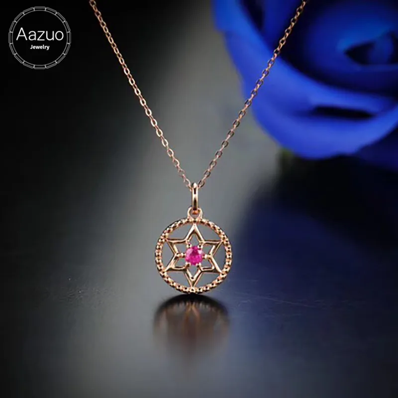 Aazuo Real 18K Rose Gold Natural Ruby Round Lucky Star Palace Free Pendent Necklace gift for Women Wedding Birthday Party Au750
Aazuo Real 18K Rose Gold Natural Ruby Round Lucky Star Palace Free Pendent Necklace gift for Women Wedding Birthday Party Au750