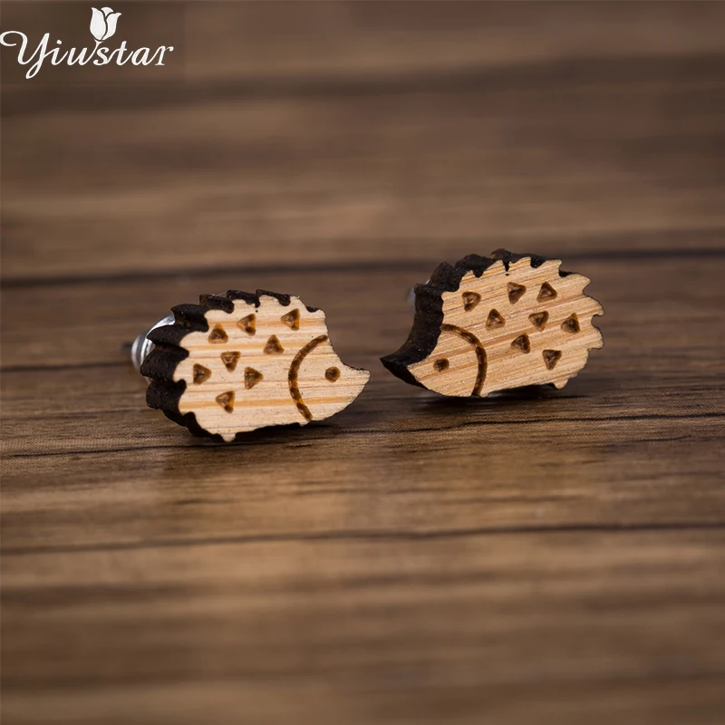 Yiustar Unique Hedgehog Stud Earrings Wood Jewelry Small Animal Wooden Earrings for Women Girls Kids Pendientes Gift for Paty
Yiustar Unique Hedgehog Stud Earrings Wood Jewelry Small Animal Wooden Earrings for Women Girls Kids Pendientes Gift for Paty
