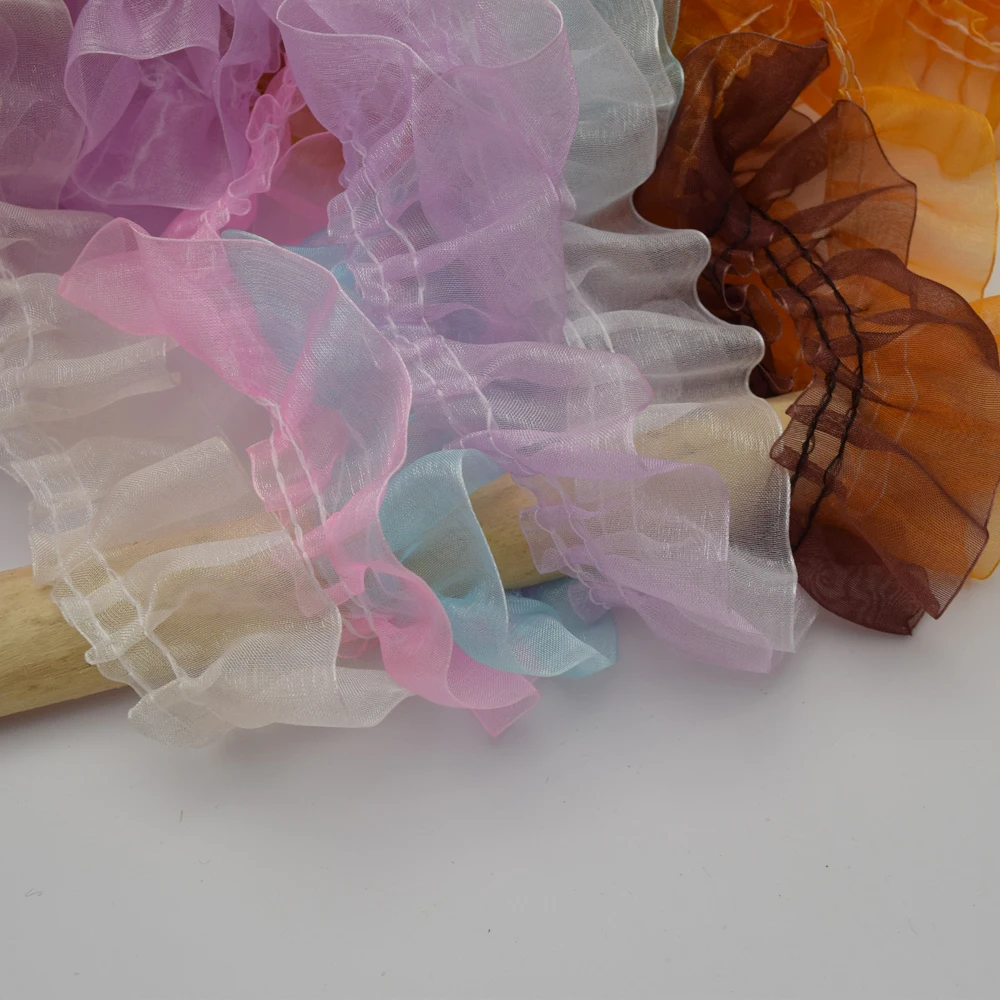 22yards 8color 4cm wide non stretch Pleated Edge chiffon Ruffle Satin Ribbon Trims Tape
22yards 8color 4cm wide non stretch Pleated Edge chiffon Ruffle Satin Ribbon Trims Tape
