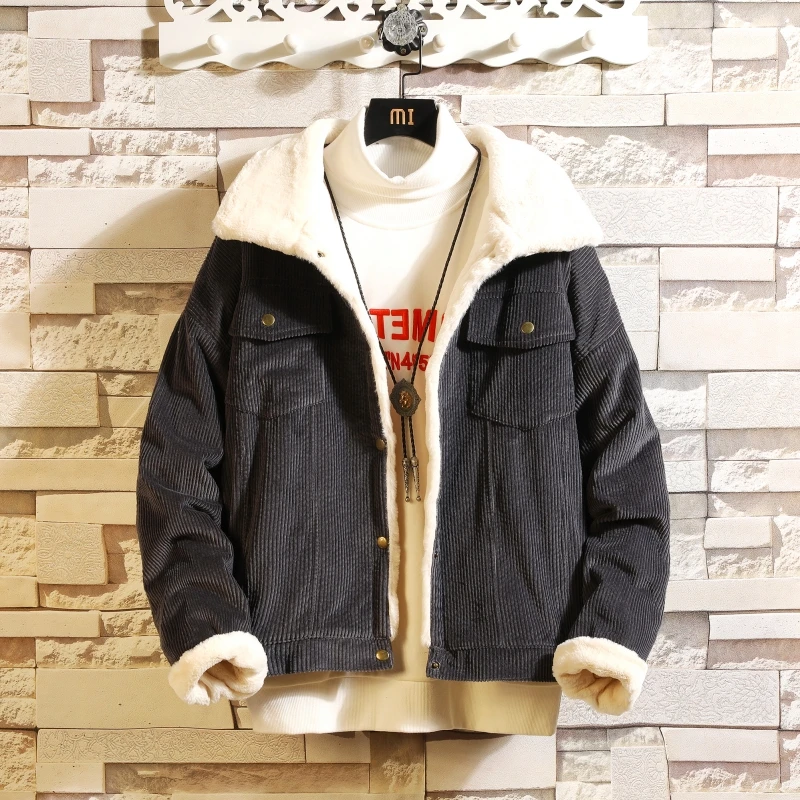 2018 Winter Thicken Warm Wool Coat Men Corduroy Jacket Man Jackets and Coat Trendy Warm Fleece Thick Denim Jacket Plus Size 5XL
2018 Winter Thicken Warm Wool Coat Men Corduroy Jacket Man Jackets and Coat Trendy Warm Fleece Thick Denim Jacket Plus Size 5XL