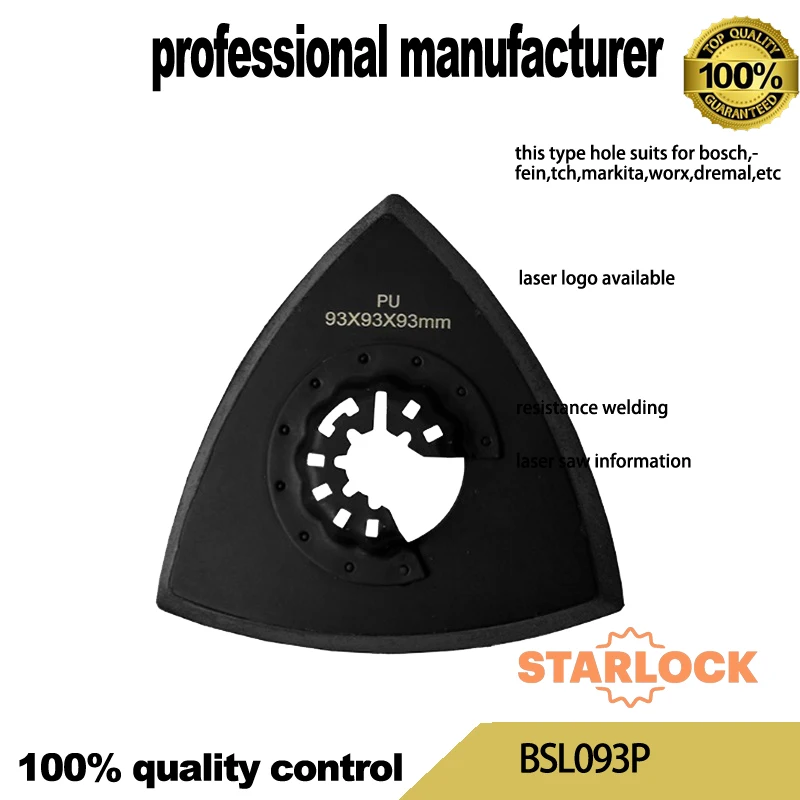 93mm PU starlock triangle polishing pad for multimaster tools with flocking sand paper at good price and fast delivery
93mm PU starlock triangle polishing pad for multimaster tools with flocking sand paper at good price and fast delivery