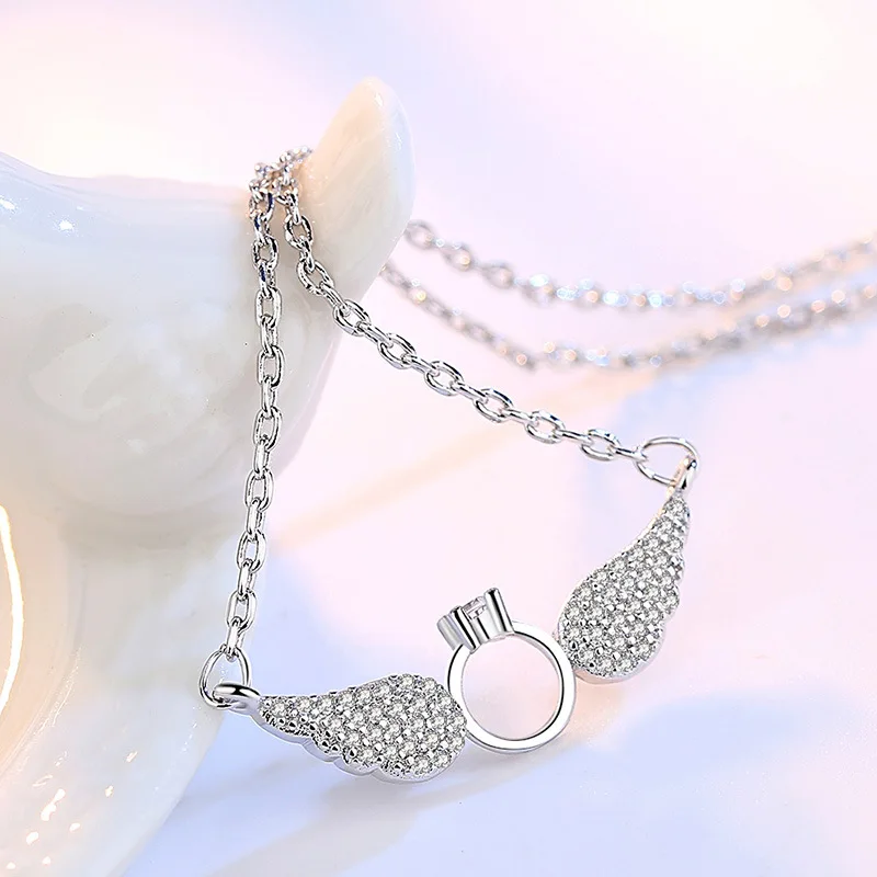 100% 925 sterling silver fashion Angel wings shiny crystal ladies`chains necklaces jewelry women wedding gift drop shipping
100% 925 sterling silver fashion Angel wings shiny crystal ladies`chains necklaces jewelry women wedding gift drop shipping