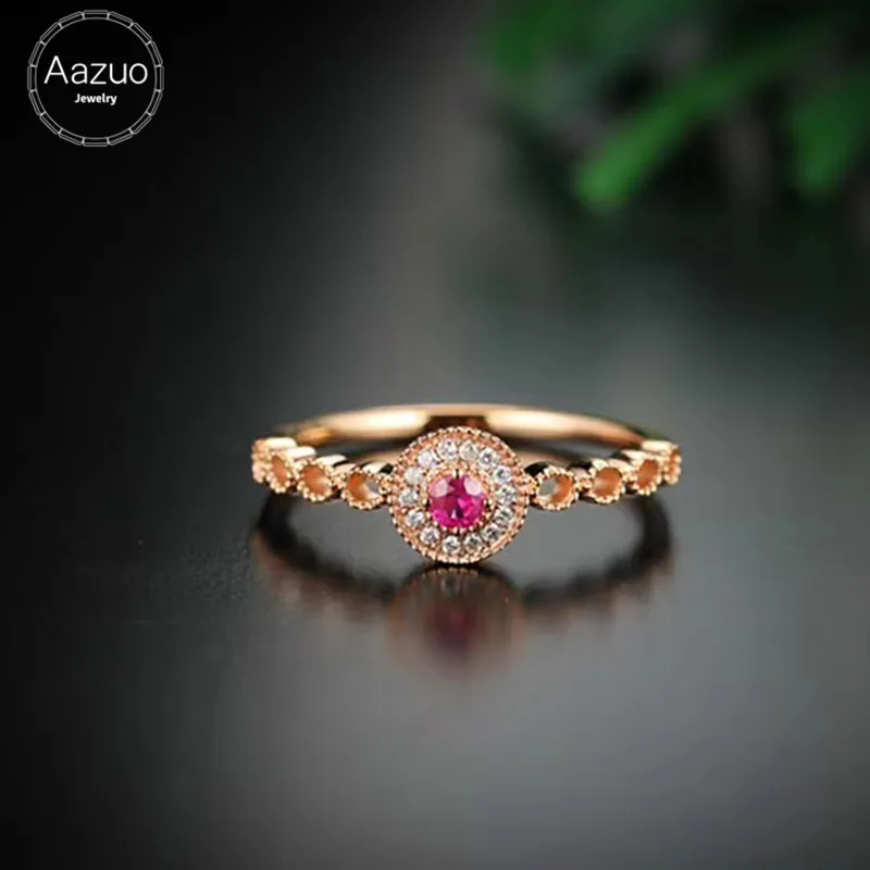 Aazuo Real 18K Rose Gold Jewelry Real Diamond IJ SI 0.045ct Micro Pave Natural Ruby Round Rings gifted for Women Au750
Aazuo Real 18K Rose Gold Jewelry Real Diamond IJ SI 0.045ct Micro Pave Natural Ruby Round Rings gifted for Women Au750