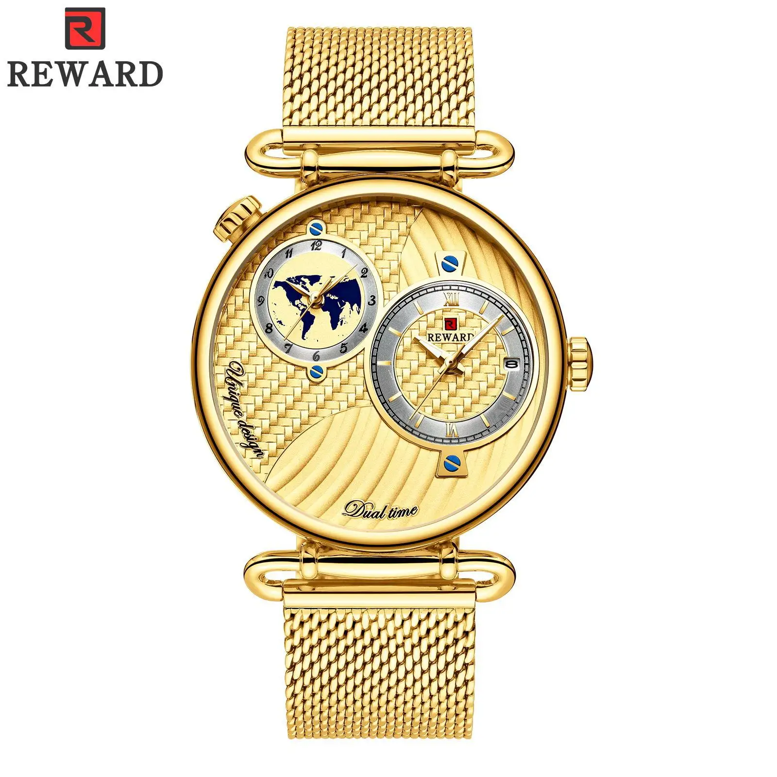 New Fashion Men's Watches Stainless Steel Mesh Strap Dual Time Zone Wristwatch Male Quartz Clock Sports Watch Relogio Masculino
New Fashion Men's Watches Stainless Steel Mesh Strap Dual Time Zone Wristwatch Male Quartz Clock Sports Watch Relogio Masculino