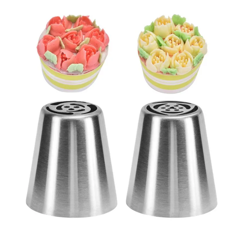 2style Stainless Steel Russian Nozzle Icing Piping Pastry Tips Flower Cream Torch Sugarcraft Pastry Baking Tool Cake Decorations
2style Stainless Steel Russian Nozzle Icing Piping Pastry Tips Flower Cream Torch Sugarcraft Pastry Baking Tool Cake Decorations