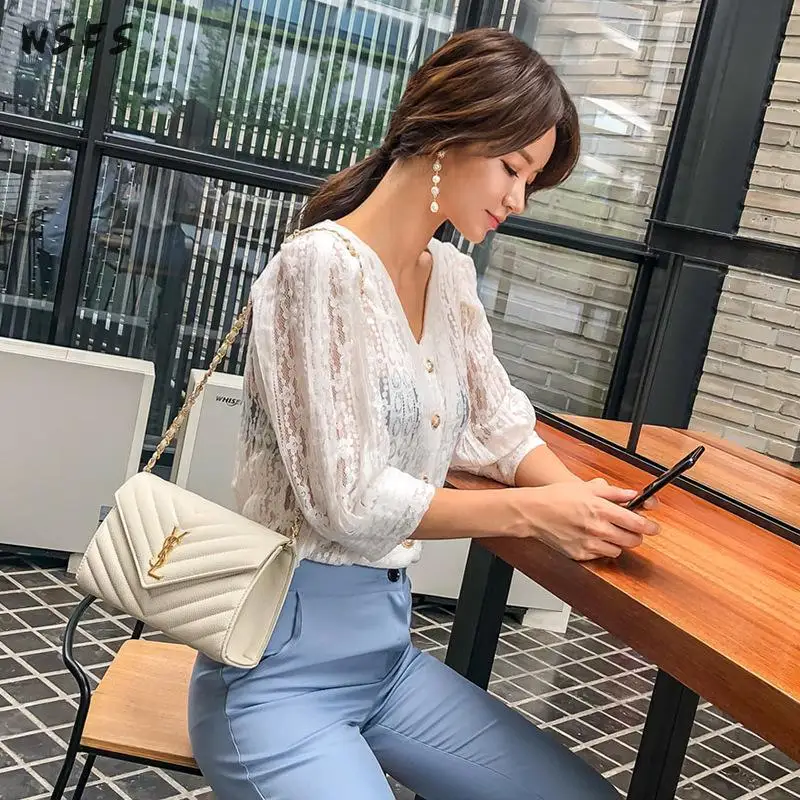 2 Piece Set Autumn White Lace Vneck Half Sleeve Top Women Blue Flared Trousers Office Lady Bodycon Sexy Party Business Full Pant
2 Piece Set Autumn White Lace Vneck Half Sleeve Top Women Blue Flared Trousers Office Lady Bodycon Sexy Party Business Full Pant