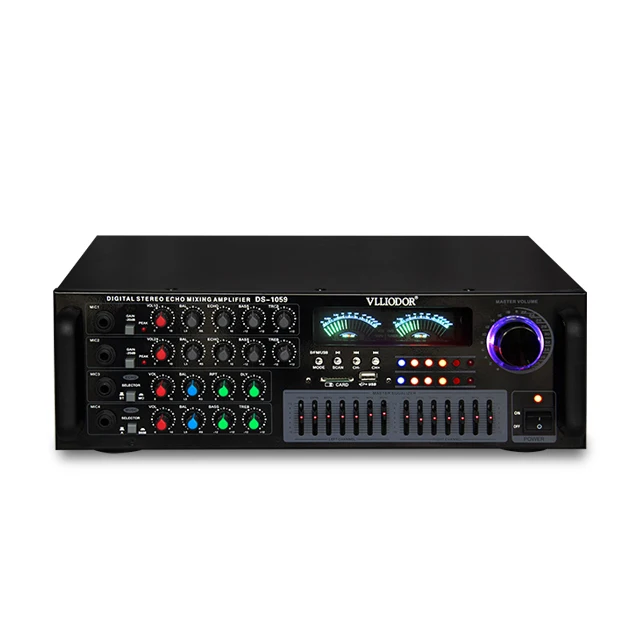 DS-1059 100W+100W 2.0 Wireless Bluetooth KTV KaraOK home audio amplifier Supports USB / WAV lossless music with dual 7 equalizer
DS-1059 100W+100W 2.0 Wireless Bluetooth KTV KaraOK home audio amplifier Supports USB / WAV lossless music with dual 7 equalizer