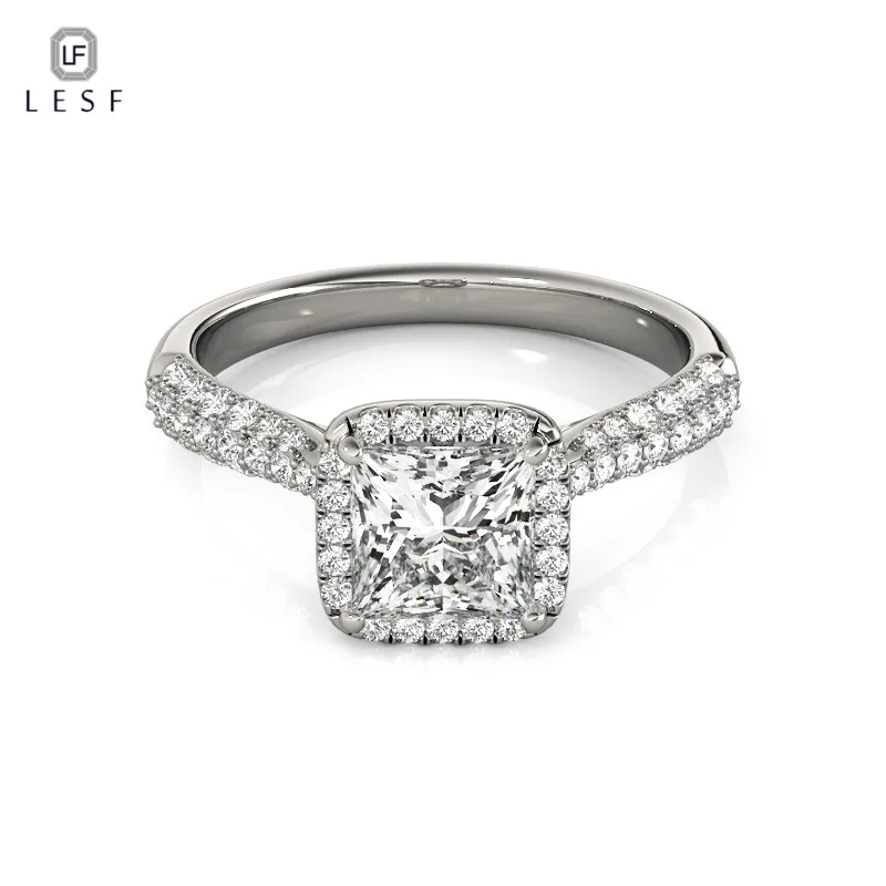 LESF 925 Sterling Silver Ring Princes Cut 5A SONA Stone Wedding Engagement Band Rings for Women
LESF 925 Sterling Silver Ring Princes Cut 5A SONA Stone Wedding Engagement Band Rings for Women