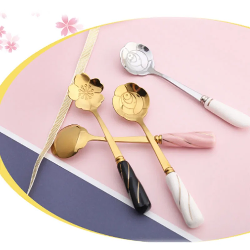 Flower coffee spoons mini stainless steel reusable tea scoops stirring spoon mixing spoon sugar dessert cake spoon
Flower coffee spoons mini stainless steel reusable tea scoops stirring spoon mixing spoon sugar dessert cake spoon