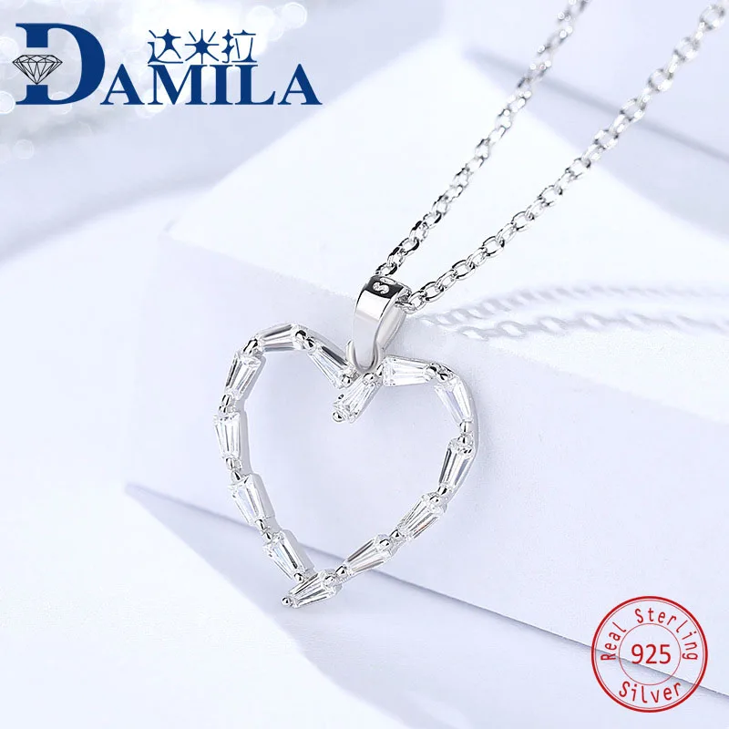 Fashion S925 sterling silver heart pendant necklace for women Crystal pendants necklace jewelry anniversary Engagment gift
Fashion S925 sterling silver heart pendant necklace for women Crystal pendants necklace jewelry anniversary Engagment gift