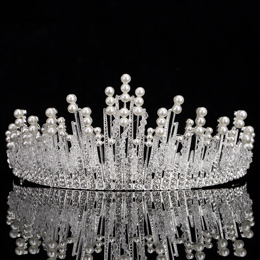 2017 New Bride Wedding Crown Tiara Shiny Crystal Pearl Bridal Hair Accessories Headband Fashion Wedding Headpieces Hair Jewelry
2017 New Bride Wedding Crown Tiara Shiny Crystal Pearl Bridal Hair Accessories Headband Fashion Wedding Headpieces Hair Jewelry