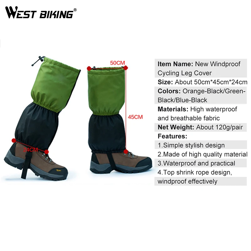 WEST BIKING Winter Leg Warmer Waterproof Hiking Climbing Skiing Snow Legging Cycling Leg Cover Windproof Fleece Boot Ski Gaiters
WEST BIKING Winter Leg Warmer Waterproof Hiking Climbing Skiing Snow Legging Cycling Leg Cover Windproof Fleece Boot Ski Gaiters