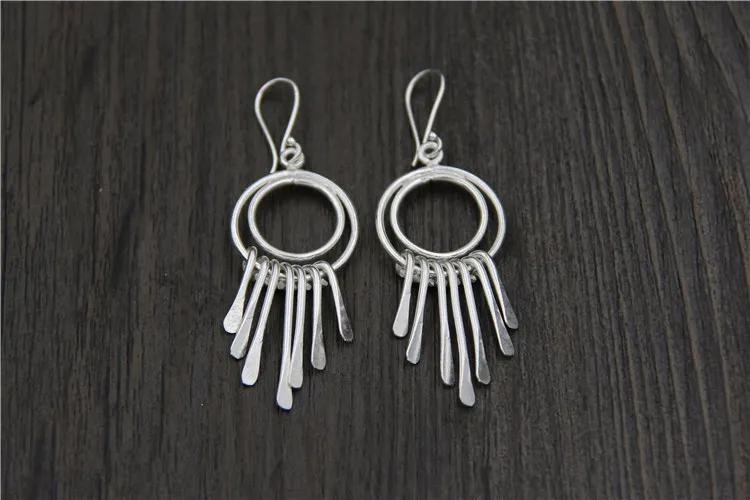 C&R Real 925 Sterling Silver Earrings for Women Double Cycles Tassel Thai Silver Drop Earrings Handmade Fine Jewelry
C&R Real 925 Sterling Silver Earrings for Women Double Cycles Tassel Thai Silver Drop Earrings Handmade Fine Jewelry