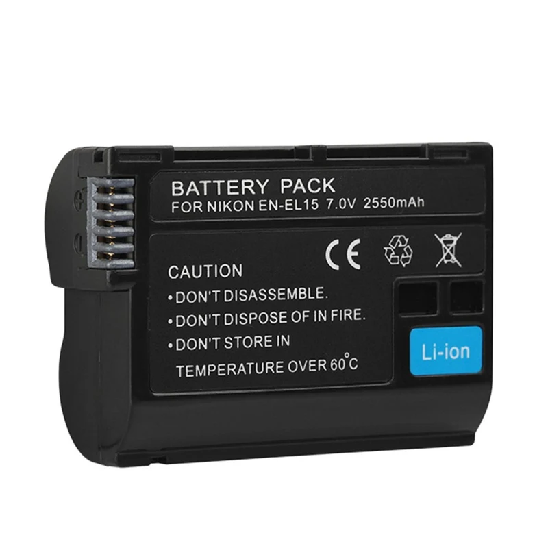 7.0V 2550mAh Camera Battery EN-EL15 for Nikon V1 D500 D750 D7100 D7000 D800E D800 D600 D600E D610 D810 D810E
7.0V 2550mAh Camera Battery EN-EL15 for Nikon V1 D500 D750 D7100 D7000 D800E D800 D600 D600E D610 D810 D810E