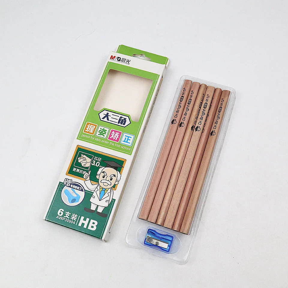 6pcs Big Triangular Pencil HB 2B 4B 6B 3.0mm Natural Wooden Sketch Non-toxic Pencil For Kids School Drawing Sketch Stationery
6pcs Big Triangular Pencil HB 2B 4B 6B 3.0mm Natural Wooden Sketch Non-toxic Pencil For Kids School Drawing Sketch Stationery